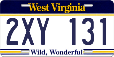 WV license plate 2XY131