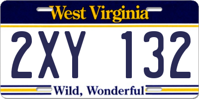 WV license plate 2XY132