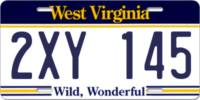 WV license plate 2XY145