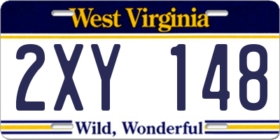 WV license plate 2XY148