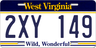 WV license plate 2XY149