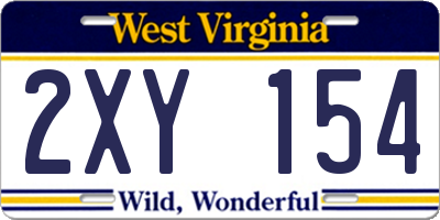 WV license plate 2XY154