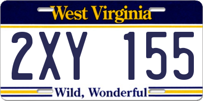 WV license plate 2XY155