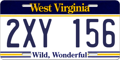 WV license plate 2XY156