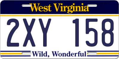 WV license plate 2XY158