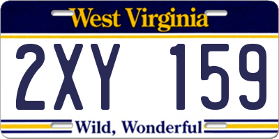 WV license plate 2XY159