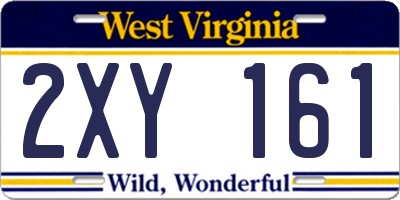 WV license plate 2XY161