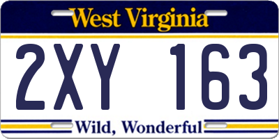 WV license plate 2XY163