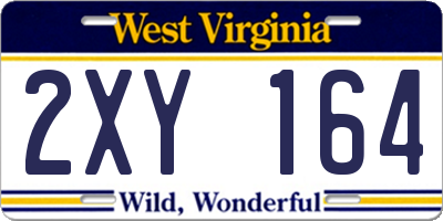 WV license plate 2XY164