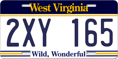 WV license plate 2XY165