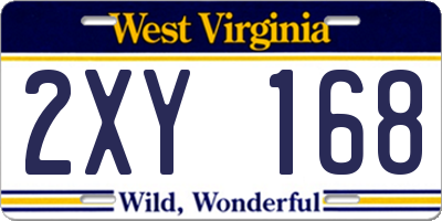 WV license plate 2XY168