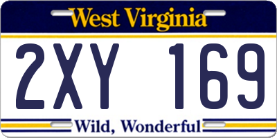 WV license plate 2XY169