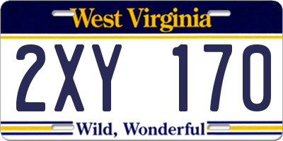 WV license plate 2XY170