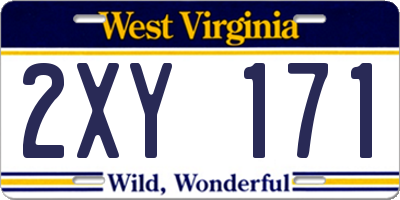 WV license plate 2XY171