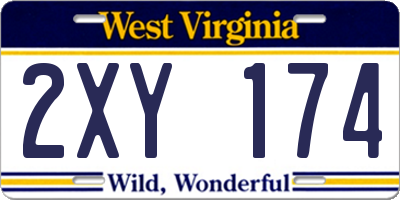 WV license plate 2XY174