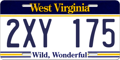 WV license plate 2XY175