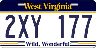 WV license plate 2XY177