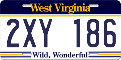 WV license plate 2XY186