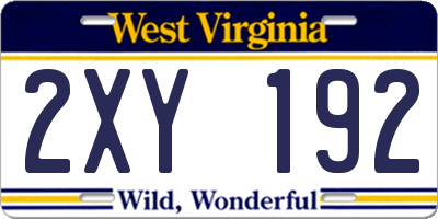 WV license plate 2XY192
