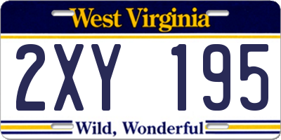 WV license plate 2XY195