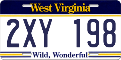 WV license plate 2XY198
