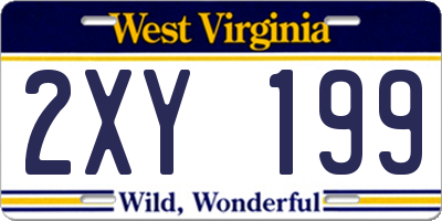 WV license plate 2XY199