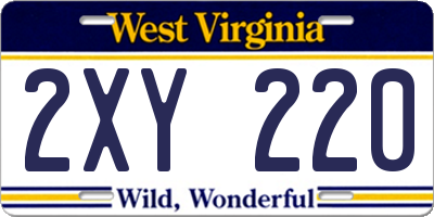 WV license plate 2XY220