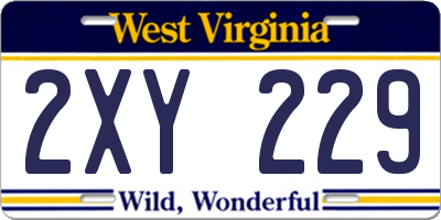 WV license plate 2XY229