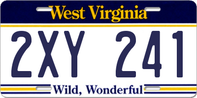 WV license plate 2XY241