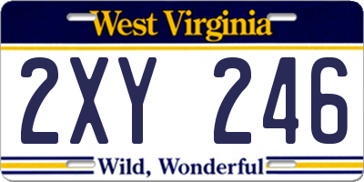 WV license plate 2XY246