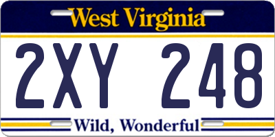 WV license plate 2XY248