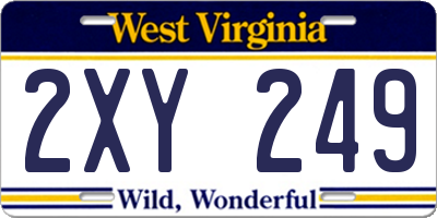 WV license plate 2XY249