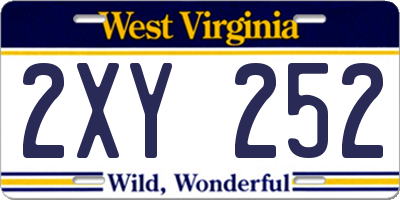 WV license plate 2XY252
