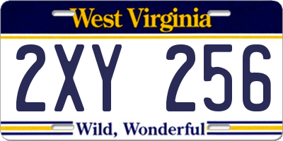 WV license plate 2XY256