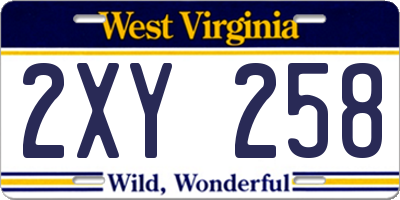 WV license plate 2XY258