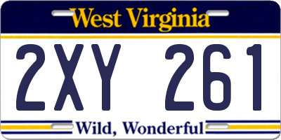 WV license plate 2XY261