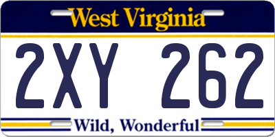 WV license plate 2XY262