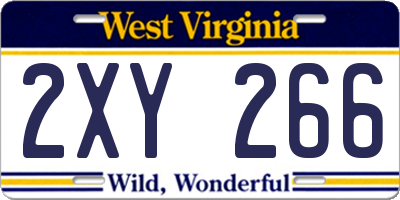 WV license plate 2XY266