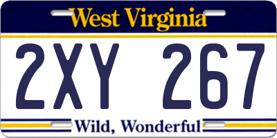 WV license plate 2XY267