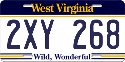 WV license plate 2XY268