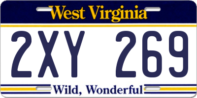WV license plate 2XY269