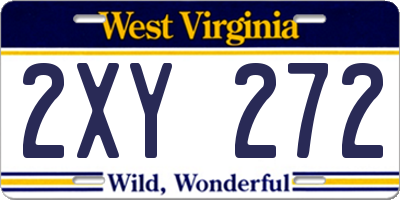 WV license plate 2XY272