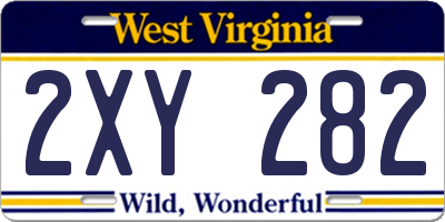 WV license plate 2XY282