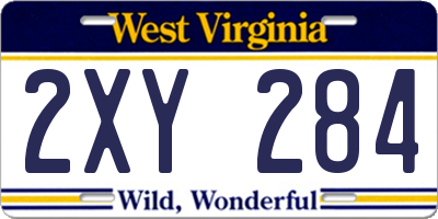 WV license plate 2XY284