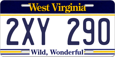 WV license plate 2XY290