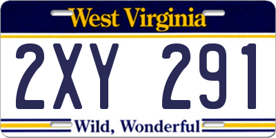 WV license plate 2XY291