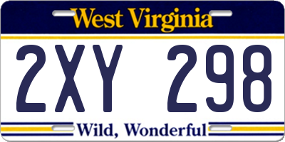 WV license plate 2XY298