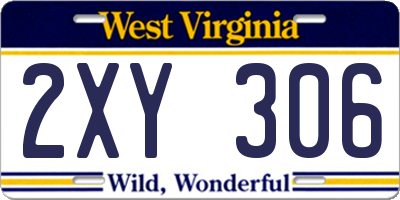 WV license plate 2XY306