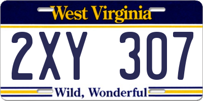 WV license plate 2XY307