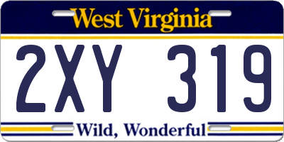 WV license plate 2XY319